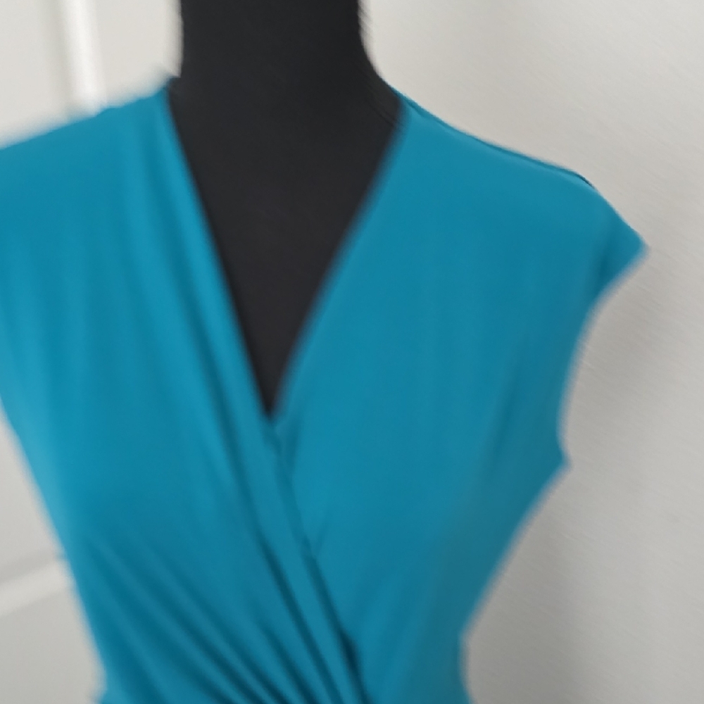 Michael Kors Teal Draped Midi Dress - Picture 3 of 7